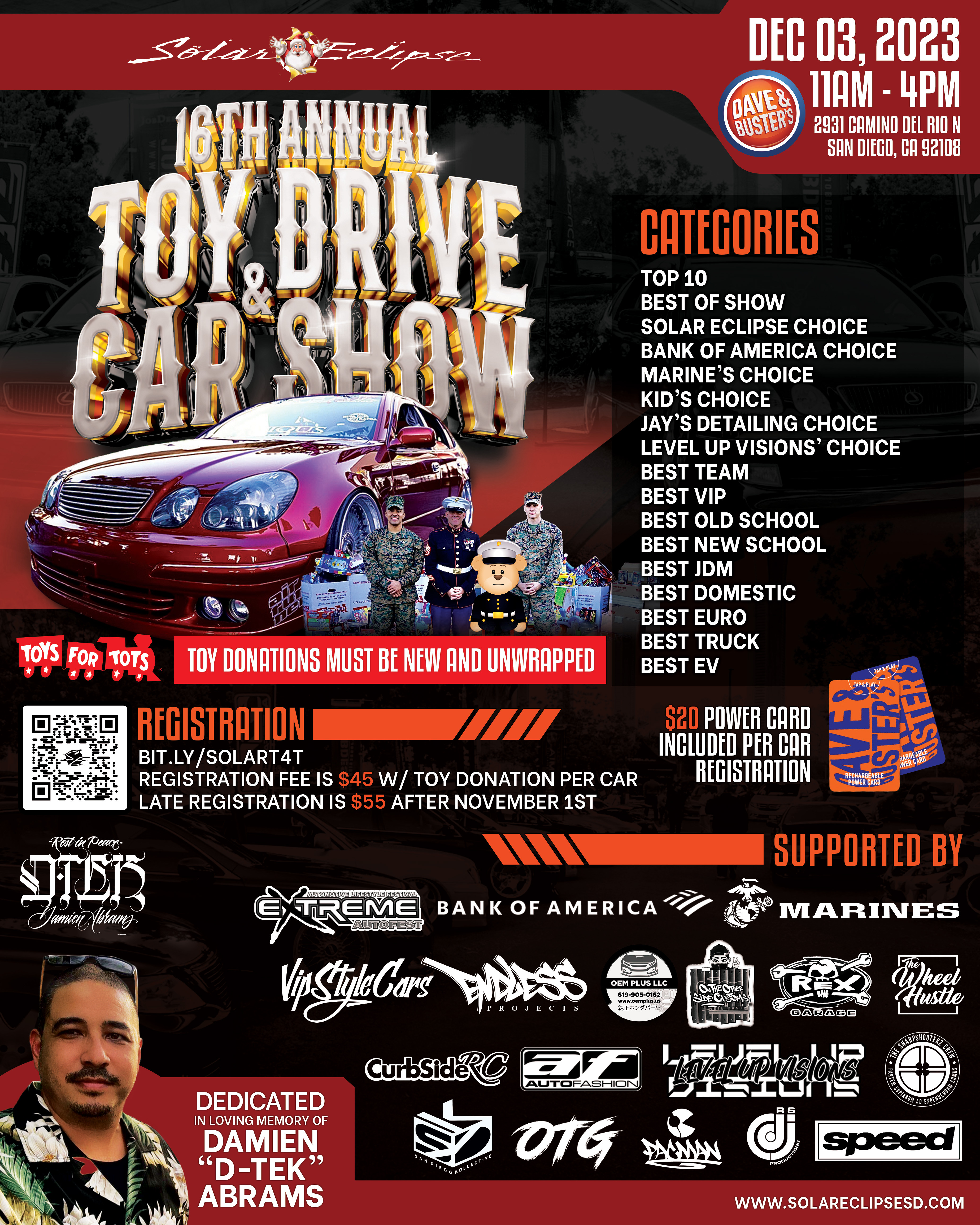 Solar Eclipse toy drive and car show 2023